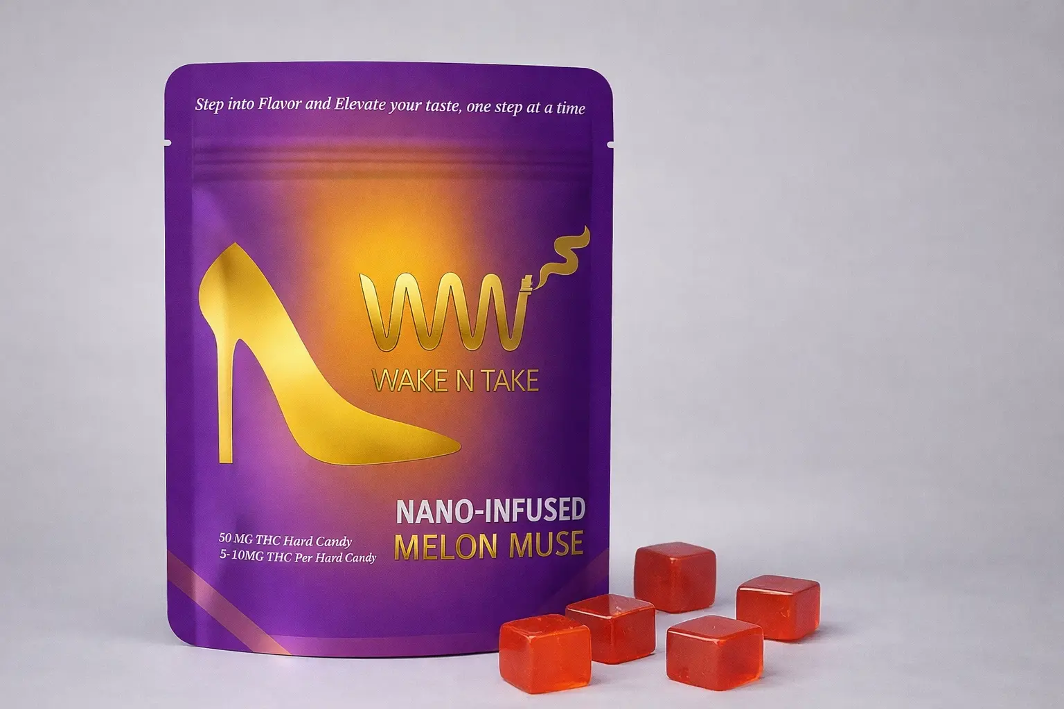 WAKE N TAKE MELON MUSE HARD CANDY 50MG 5PK - 50 mg - 5 Pack